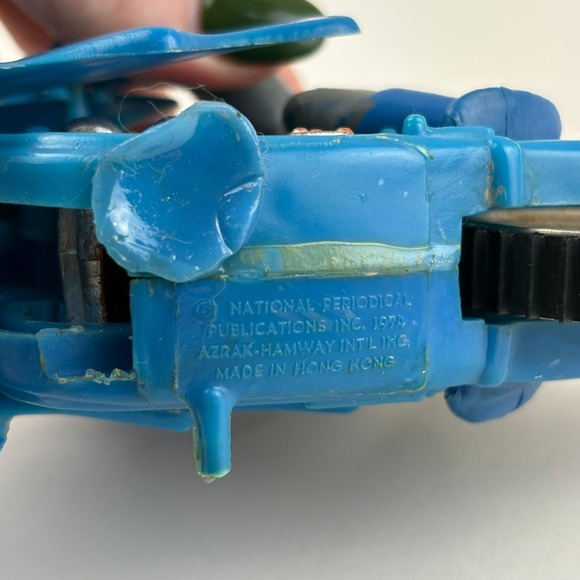 Vintage 1974 Batman Stunt Cycle Gyro Action Ahi Azrak Hamway Blue Hong Kong DC - Picture 10 of 10